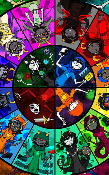Homestuck backgrounds, Colorful artwork, Quirky characters, Unique comic style HD phone wallpaper