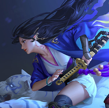 Fantasy girl, white, houchina, fantasy, tiger, hou china, girl, katana, year of the tiger, blue, art HD wallpaper