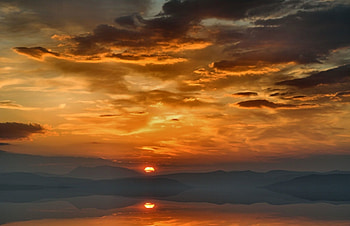 Sunset on the Lake, nature, sun, lake, sunset HD wallpaper