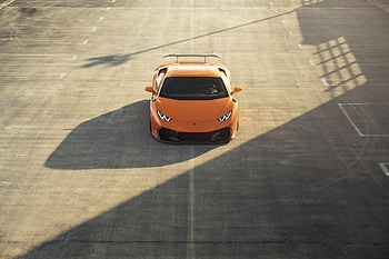 Sports car, orange, Lamborghini Huracan HD wallpaper