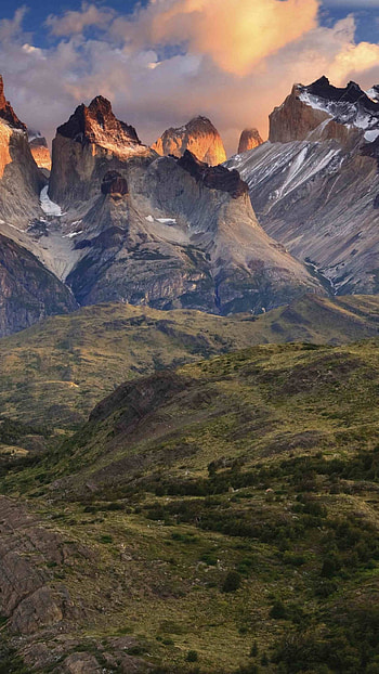 Torres del Paine, National Park, Patagonia sunset, Chile HD phone wallpaper