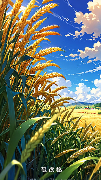 Grains in Fields, Anime, artistic, sky, farm, Sky Anime HD phone wallpaper