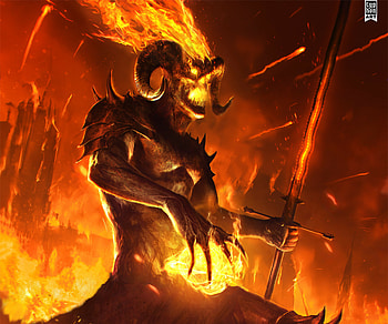 Raging Flame Demon, dark, demon HD wallpaper
