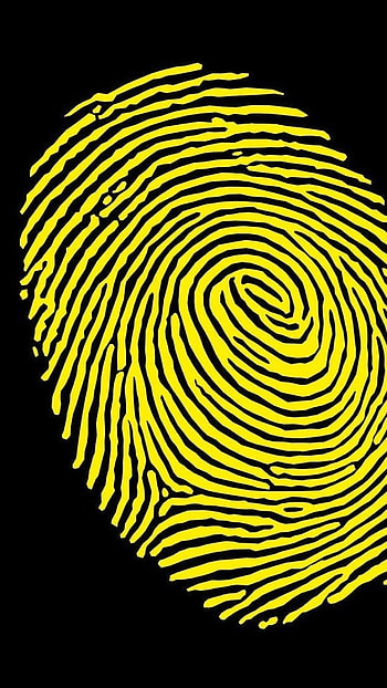 Fingerprint, Yellow Background HD phone wallpaper