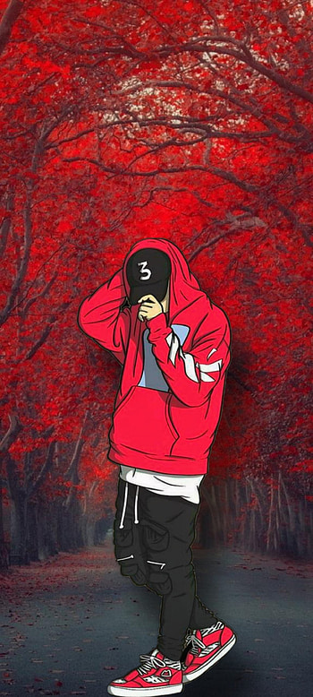 RedEdit, red anime, red dibu HD phone wallpaper