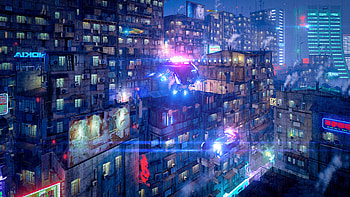 CyberSlums 2049 , scifi, cyberpunk, artist, artwork, digital-art, deviantart HD wallpaper
