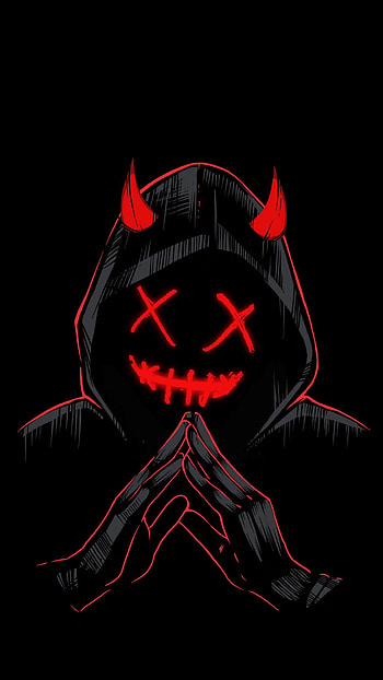 Demon, electric blue, art, hoodie, Marshmello HD phone wallpaper