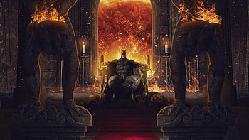 Batman On Throne, batman, superheroes, digital-art, artwork, behance HD wallpaper