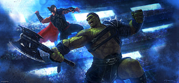 Thor And Hulk Artwork, thor, hulk, artwork, superheroes, digital-art HD wallpaper