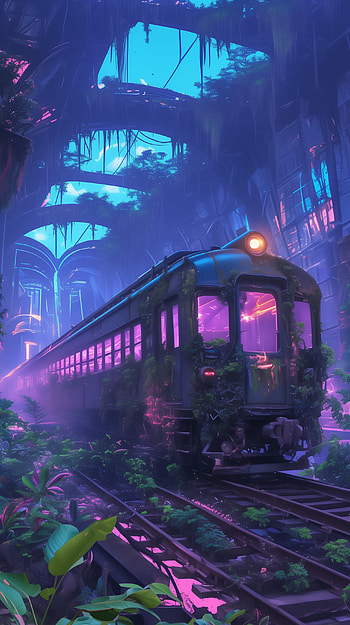 Nature’s Journey: Anime Train, Anime, nature HD phone wallpaper