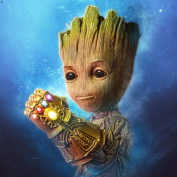 Baby Groot Gauntlet , baby-groot, superheroes HD phone wallpaper