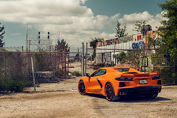 2022 Forgiato Coast 2 Coast Orange C8 Corvette Miami , chevrolet-corvette, corvette, 2022-cars, cars HD wallpaper