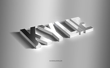 Kylie, silver 3d art, gray background, with names, Kylie name, Kylie greeting card, 3d art, with Kylie name HD wallpaper