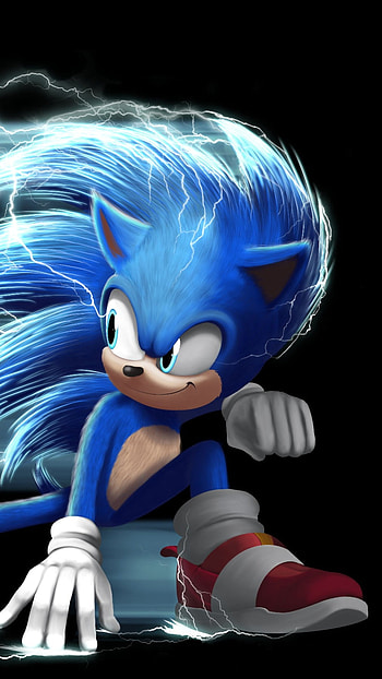 Sonic The Hedgehog, Black Background HD phone wallpaper