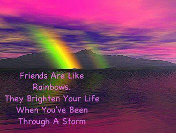 Friends Are Like Rainbows, nature, pink sky, rainbows, friends HD wallpaper