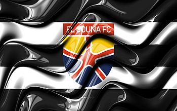 El Gouna flag, , white and black 3D waves, EPL, egyptian football club, football, El Gouna logo, Egyptian Premier League, soccer, El Gouna FC HD wallpaper
