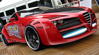 Red Alfa Romeo, hot, alfa, romeo, red car HD wallpaper