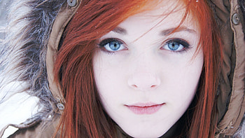 Women's Brown Parka Jacket Red Haired Woman Wearing Brown Jacket HD wallpaper