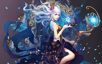 Fantasy Girl, digital, art, dress, hair, woman HD wallpaper
