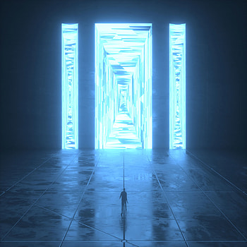 Art, Bright, Silhouette, Glow, Portal HD phone wallpaper