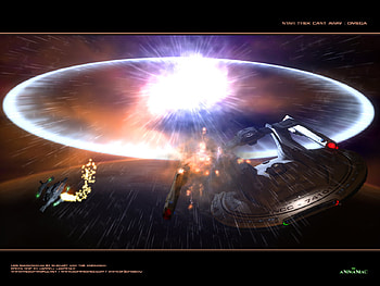 star trek: omega, shockwave, explosion, starships, planet, stars HD wallpaper