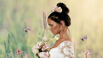 Boho Bride, butterflies, stunning, pastel, etheral, model, breathtaking, roses, boho, soft, gorgeous, girl, beautiful, woman, pretty, flowers, women, lovely, bride HD wallpaper