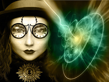 Lightning flash, lightning, light, clock, look, female HD wallpaper