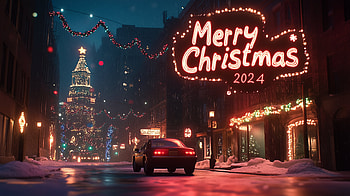 Merry Christmas 2024 Sign in City, christmas town, Merry Christmas HD wallpaper
