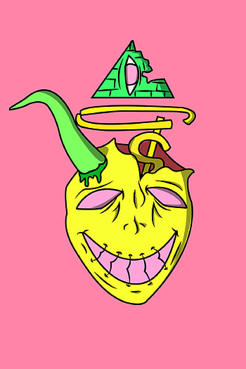 John, The Fake God, pyramid, creepy, dollar, monster, smiley HD phone wallpaper