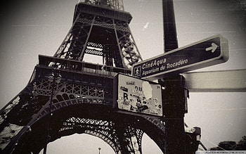 Eiffel Tower, Paris, monochrome, retro , Eiffel Tower retro, Landmark, France HD wallpaper