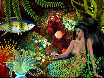 Mermaid, underwater, abstract, fantasy HD wallpaper