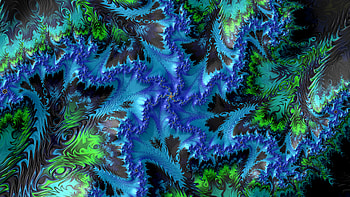 Trippy Psychedelic Fractal, blue, Abstract, fractal, abstract blue HD wallpaper