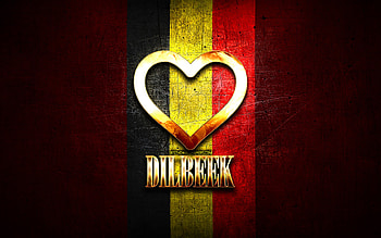 I Love Dilbeek, belgian cities, golden inscription, Day of Dilbeek, Belgium, golden heart, Dilbeek with flag, Dilbeek, Cities of Belgium, favorite cities, Love Dilbeek HD wallpaper