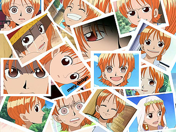 nami polaroid, nami, pirate, one, anime, piece, one piece, navigator, polaroid HD wallpaper