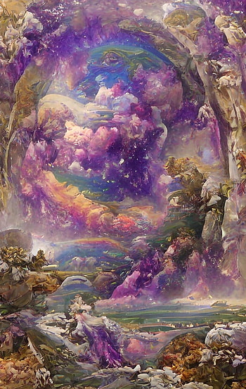 Lilac Realm AI ART, cosmic, rainbow, design, purple, stranger HD phone wallpaper