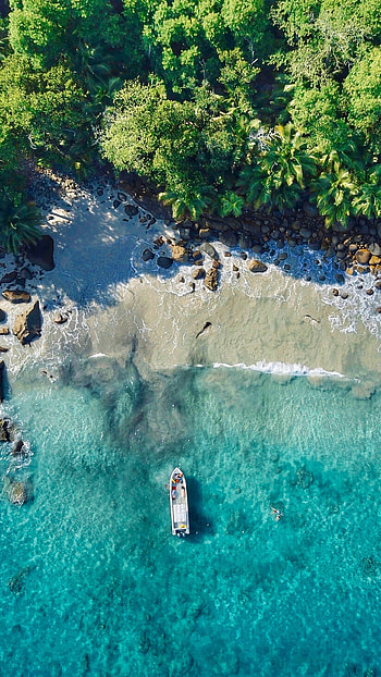 Aerial island vistas, Beach paradise, Coastal beauty, Breathtaking views HD phone wallpaper