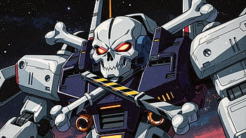 Skull & Crossbones Warmech —, Skull And Crossbones, Mecha, Skull, Anime, Space HD wallpaper