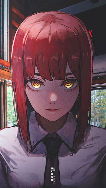 Makima, edit, fanart, jujutsu, chainsawman, denji, anime HD phone wallpaper