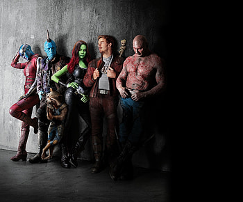 Dave Bautista, Chris Pratt, Rocket Raccoon, Groot character HD wallpaper