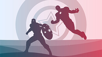 Captain America Iron Man Minimal, captain-america, iron-man, superheroes, behance HD wallpaper