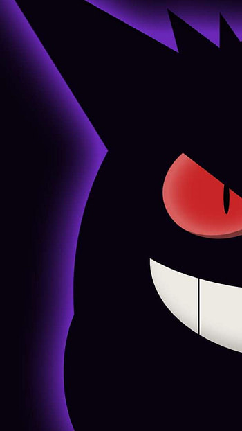 Gengar, pokemon, black, purple HD phone wallpaper