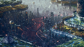 Sci-Fi Cityscape, Sci Fi, city, sci fi city HD wallpaper