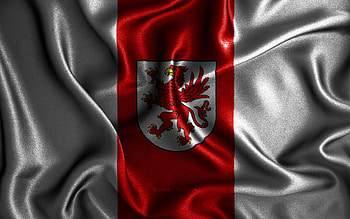 West Pomerania flag, , silk wavy flags, polish voivodeships, Day of West Pomerania, fabric flags, Flag of West Pomerania, 3D art, West Pomerania, Europe, Voivodeships of Poland, West Pomerania 3D flag, Poland HD wallpaper