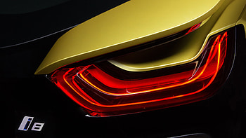 2018 BMW i8, frozen yellow edition, taillight, close up HD wallpaper