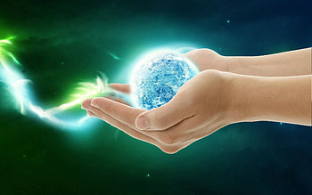 Abstract, Shine, Light, Hands, Ball, Glow HD wallpaper