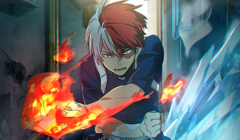 Shouto Todoroki, angry, My Hero Academia, anime boy HD wallpaper