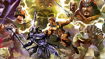 He-Man (Comics), Masters of the Universe, Vibrant backgrounds, Epic battles HD wallpaper