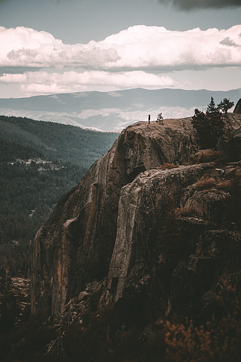 Sky, Mountains, Rock, Miscellanea, Miscellaneous, Loneliness, Lonely, Alone HD phone wallpaper