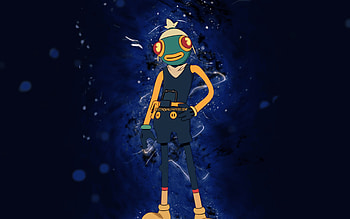Joey Toona Fish, , blue neon lights, Fortnite Battle Royale, Fortnite characters, Joey Toona Fish Skin, Fortnite, Joey Toona Fish Fortnite HD wallpaper