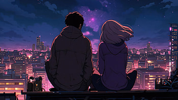 Couples Enjoying The View, couple, love, artist, artwork, digital-art HD wallpaper